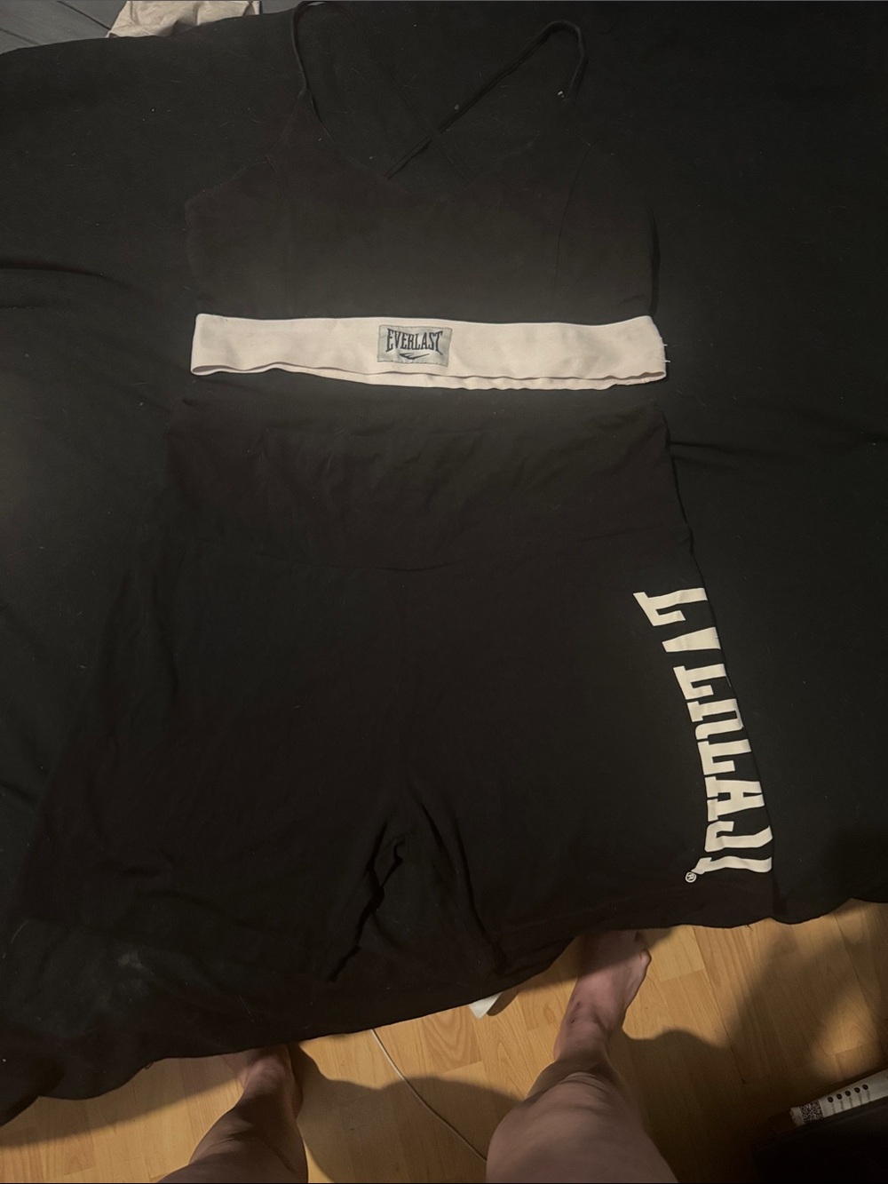 Everlast Black Two-Piece Athletic Set with White Trim